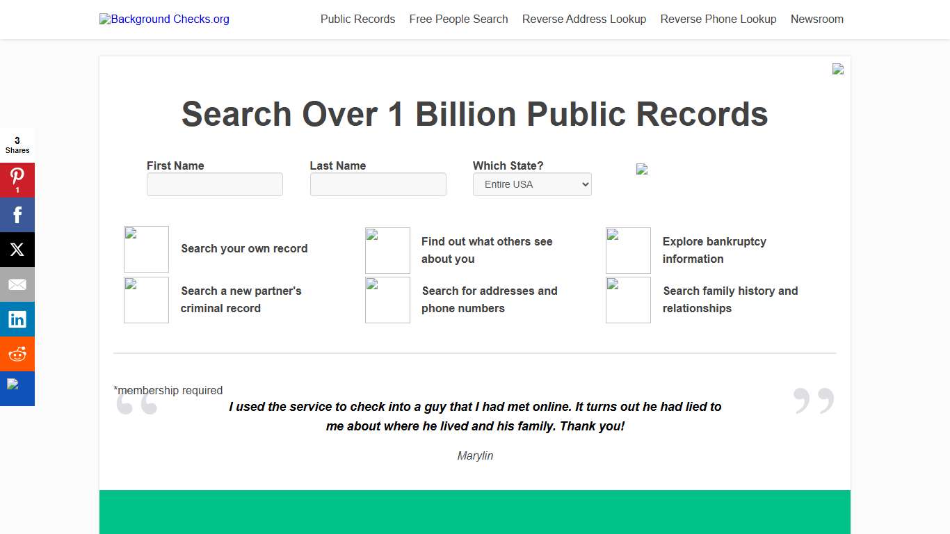 Free Online Background Check - Background Checks.org - The Totally 100% Free Guide to Public and Criminal Record Searches