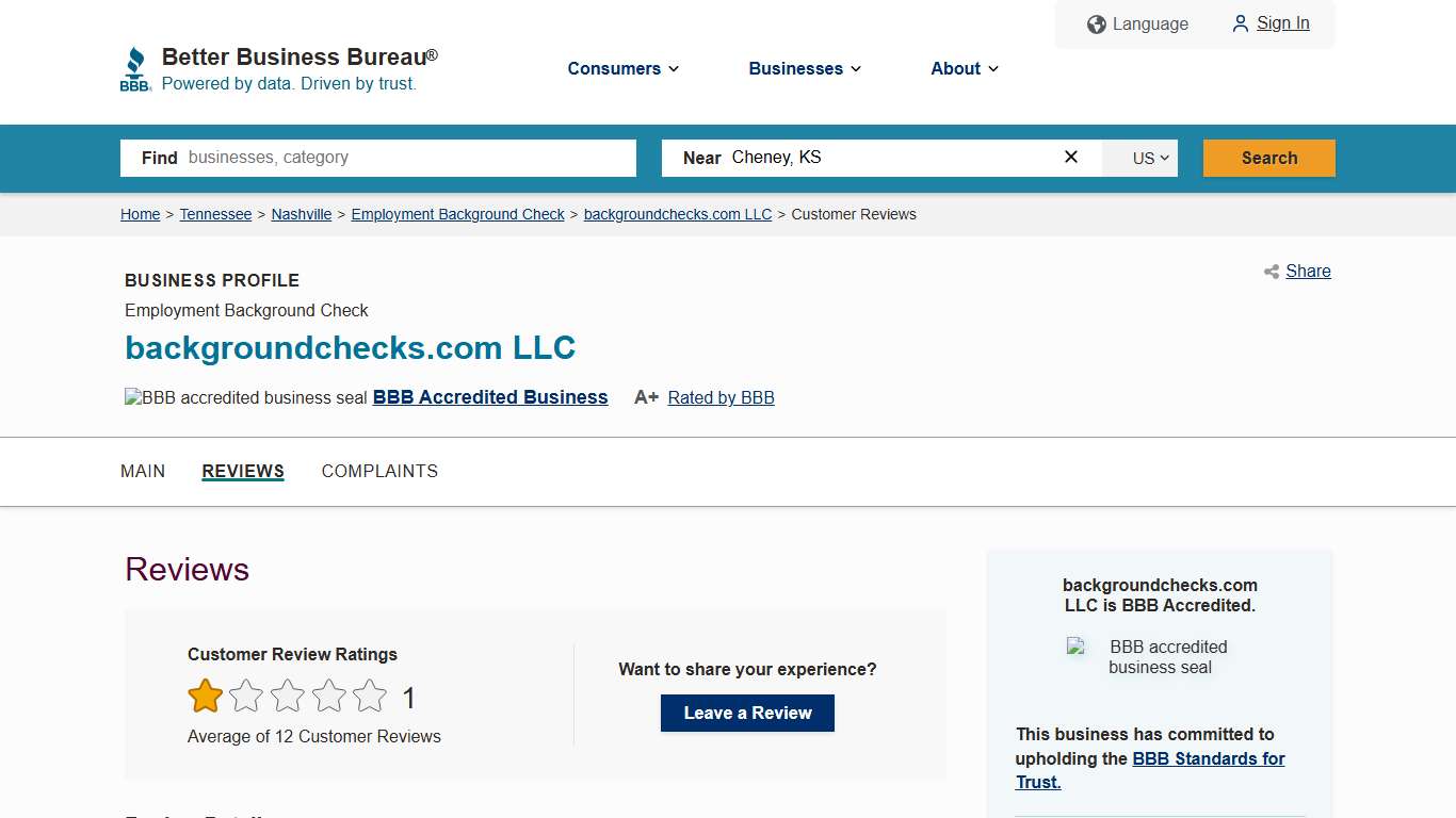 backgroundchecks.com LLC | BBB Reviews | Better Business Bureau